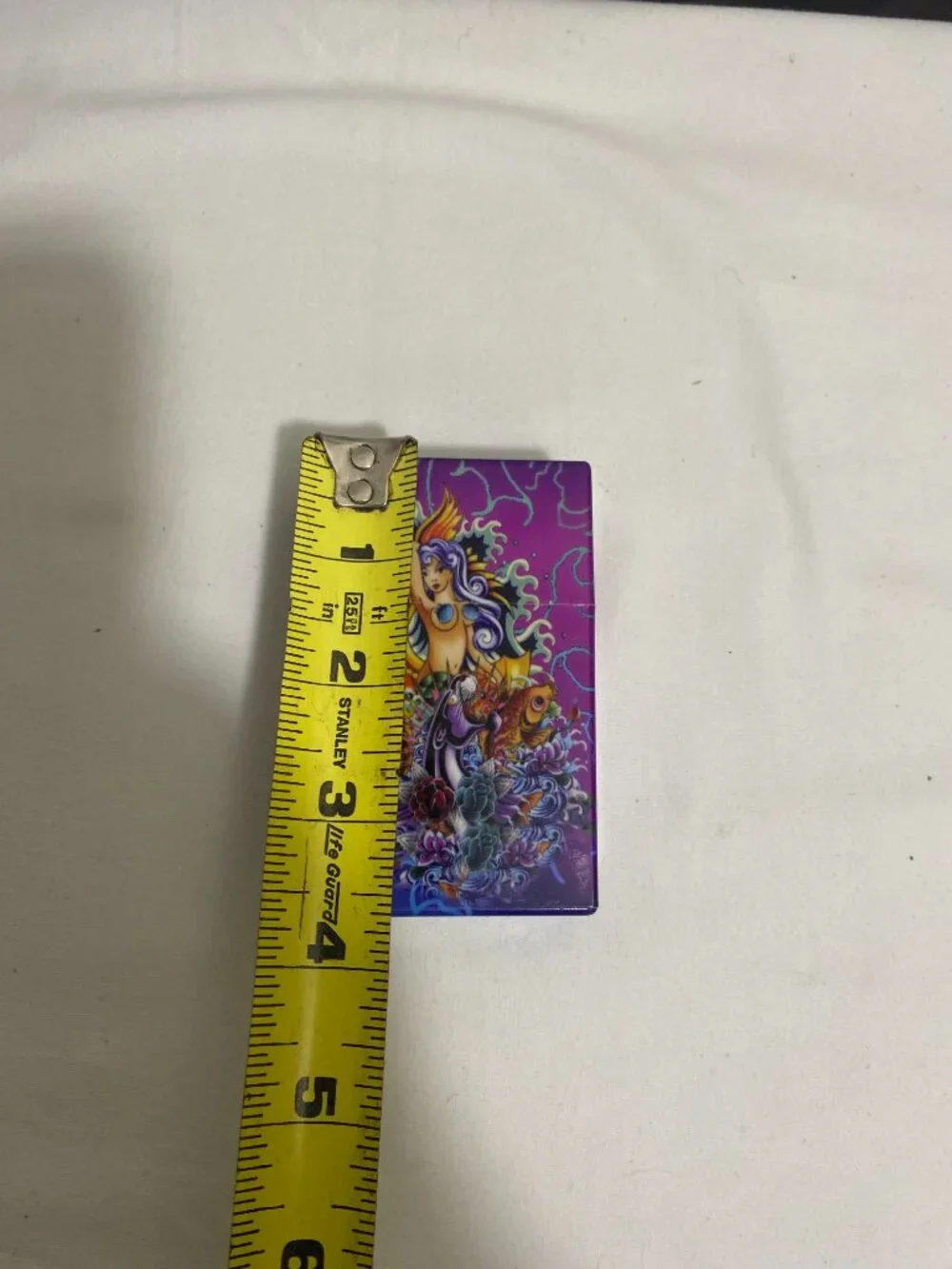 Mermaid Koi Fish Cigarette Case Holder Purple Decorative Plastic Flip Top Box